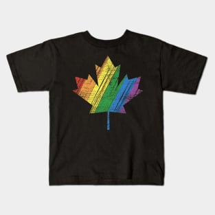 Lgbt Pride Month Lgbtq Flag Canadian Maple Leaf Canada Kids T-Shirt